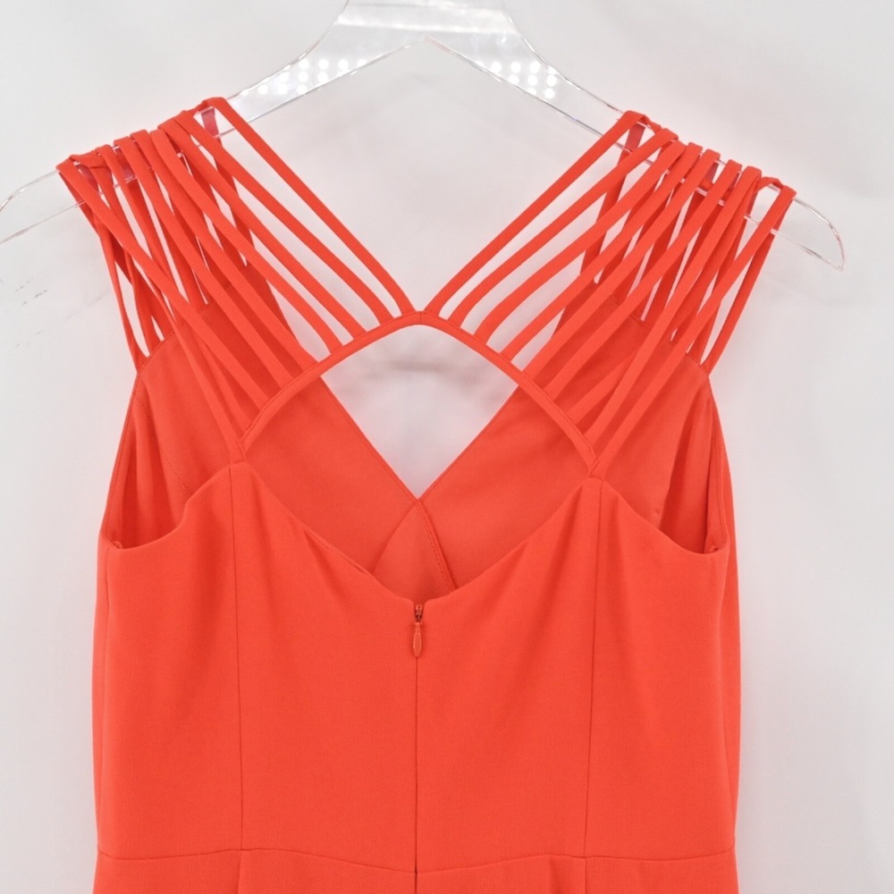 HALSTON HERITAGE Orange High Low Dress Size 2 Glamorous Formal Gown Elegant HOCO - Picture 10 of 12